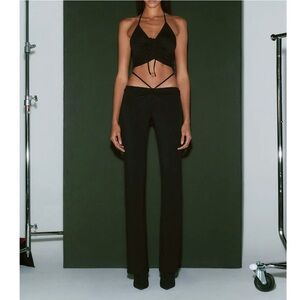 I.AM.GIA Black Halo Pants Celebrity Favorite Sexy Tie Waist Flared Pant Size XS